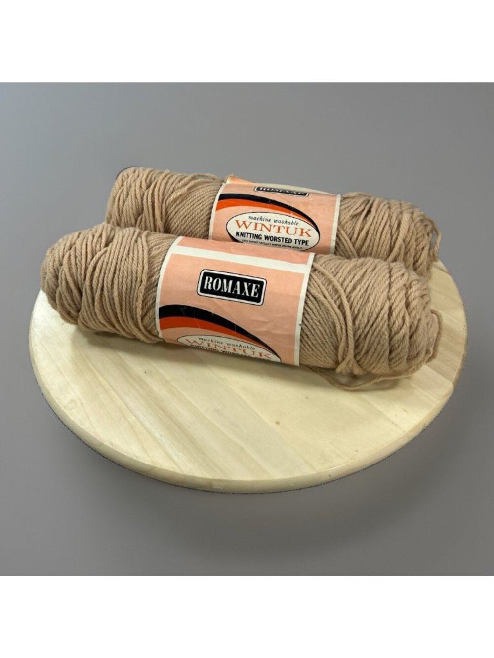 Romaxe Wintuk Yarn Lot 2- Dye Lot Camel 154095 New Old stock 4oz 4 Ply Each Tan